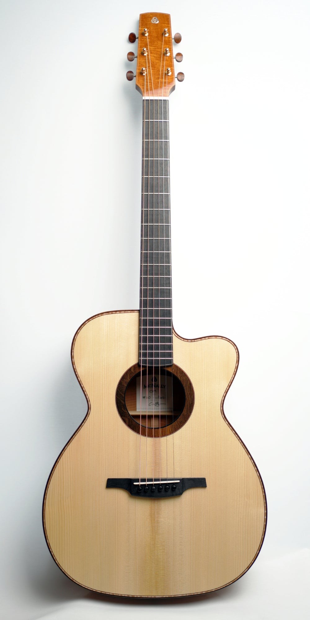 McNally Guitars McNally OMC Adirondack Spruce/Fiddleback Mahogany