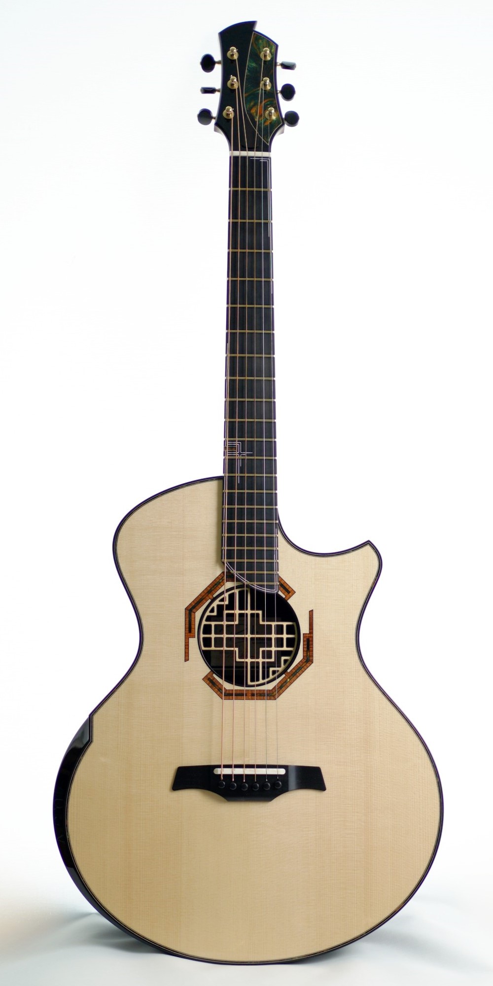 Tyler Robbins Guitars Robbins R1 Italian Spruce/African Blackwood "Traditional Korean Window"